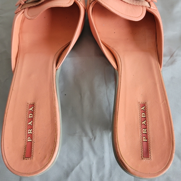 Prada Women's Pink and Orange Mules. Size US 9.5 EU 40 - Picture 5 of 10
